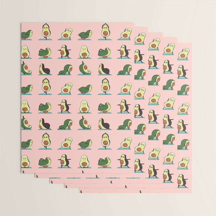 Avocado Yoga in Pink Wrapping Paper Gallery Image 3