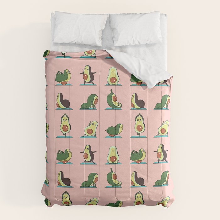 Avocado Yoga in Pink Comforter Gallery Image 6