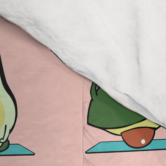 Avocado Yoga in Pink Comforter Gallery Image 4