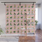 Avocado Yoga in Pink Wall Mural Gallery Image 1