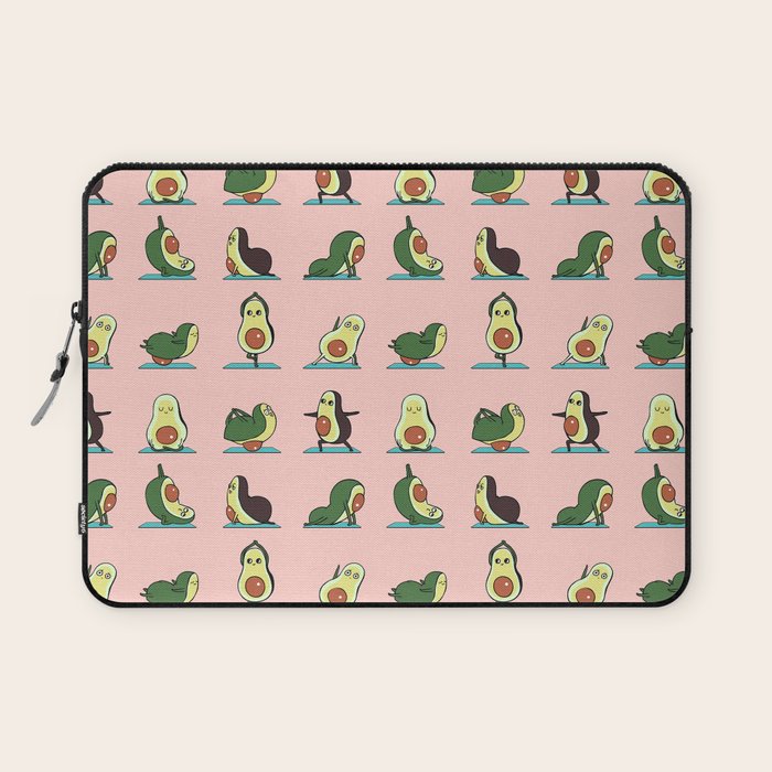 Avocado Yoga in Pink Laptop Sleeve Gallery Image 1
