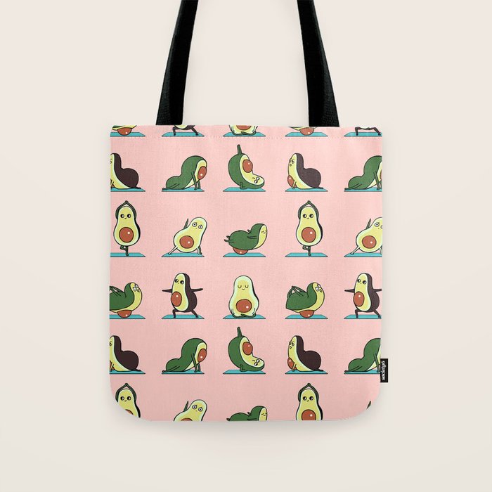 Avocado Yoga in Pink Tote Bag Gallery Image 1