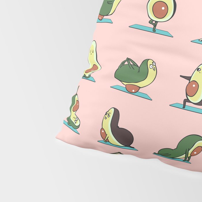 Avocado Yoga in Pink Pillow Sham Gallery Image 4