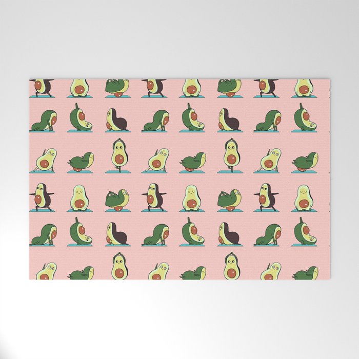 Avocado Yoga in Pink Welcome Mat Gallery Image 1