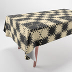 Black and Beige Retro Tablecloth Gallery Image 1