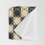 Black and Beige Retro Throw Blanket Gallery Image 3
