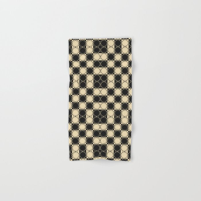 Black and Beige Retro Bath Towel Gallery Image 1