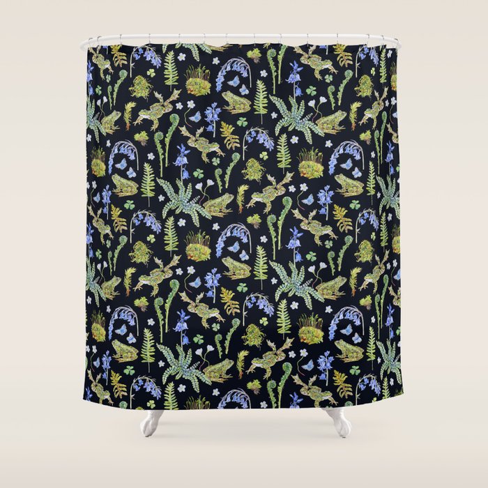 Frolicking Frogs and Ferns Shower Curtain Gallery Image 1