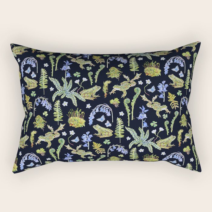 Frolicking Frogs and Ferns Rectangular Pillow Gallery Image 2