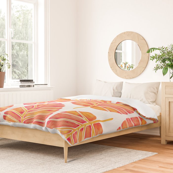 Elephant Ear Alocasia - Peach Palette Duvet Cover Gallery Image 2