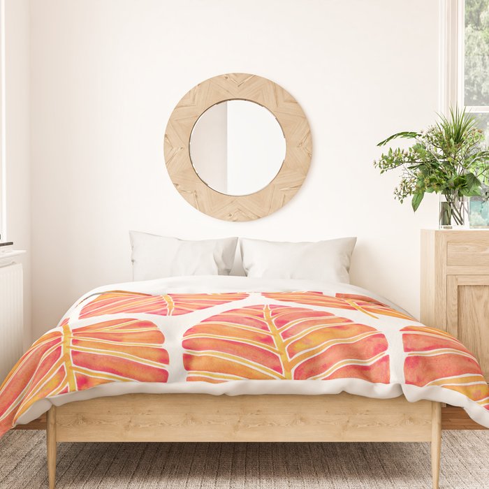 Elephant Ear Alocasia - Peach Palette Duvet Cover Gallery Image 3