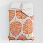 Elephant Ear Alocasia - Peach Palette Duvet Cover Gallery Image 6