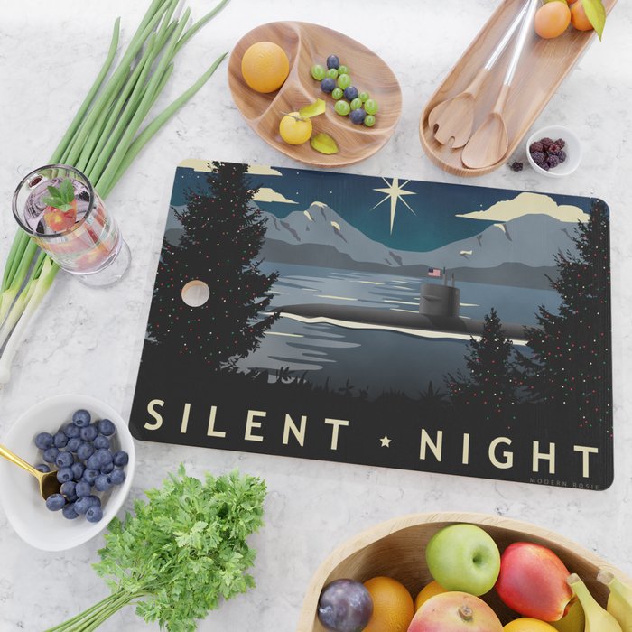 Silent Night - Submarine Holiday Cutting Board Gallery Image 2