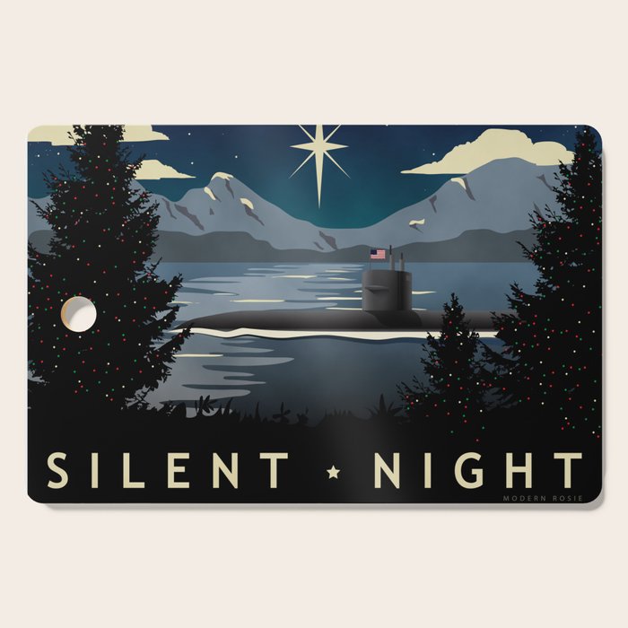 Silent Night - Submarine Holiday Cutting Board Gallery Image 1