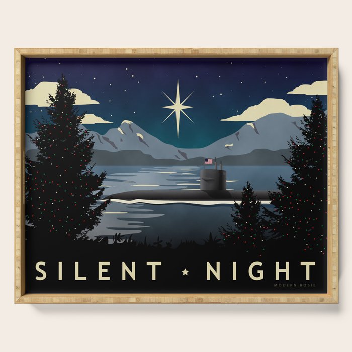 Silent Night - Submarine Holiday Serving Tray Gallery Image 1