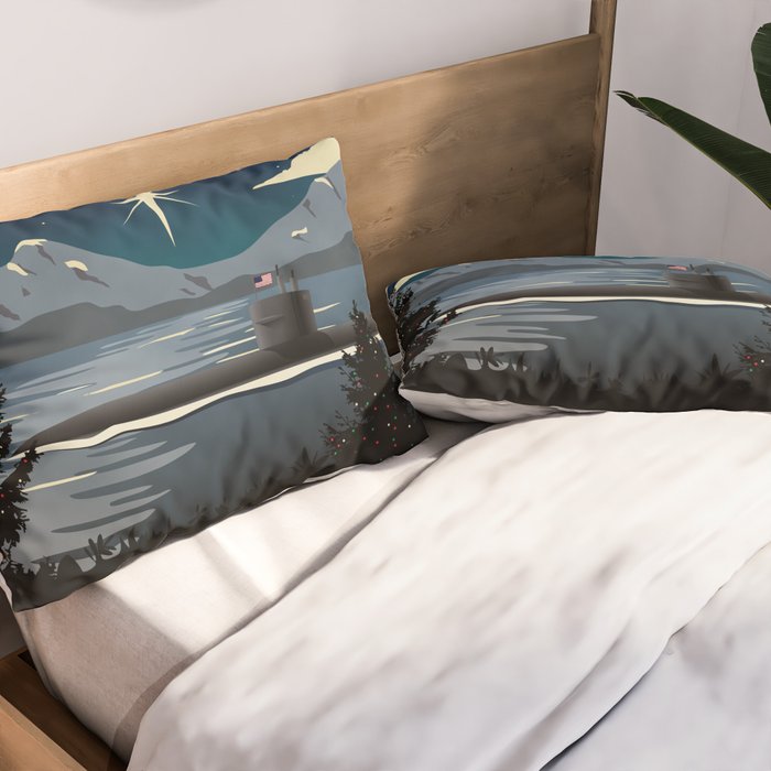 Silent Night - Submarine Holiday Pillow Sham Gallery Image 2
