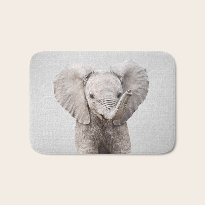 Baby Elephant - Colorful Bath Mat Gallery Image 1