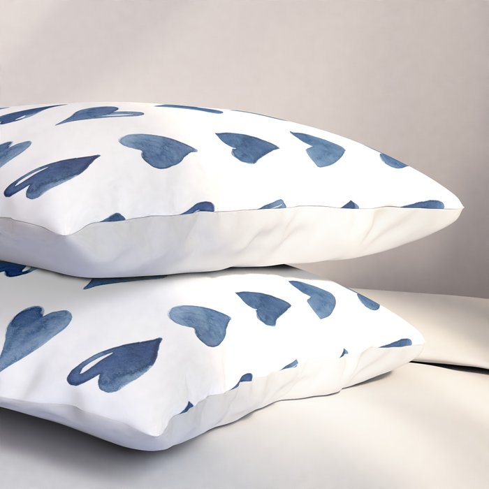 Hearts Watercolor Pattern Pillow Sham Gallery Image 3