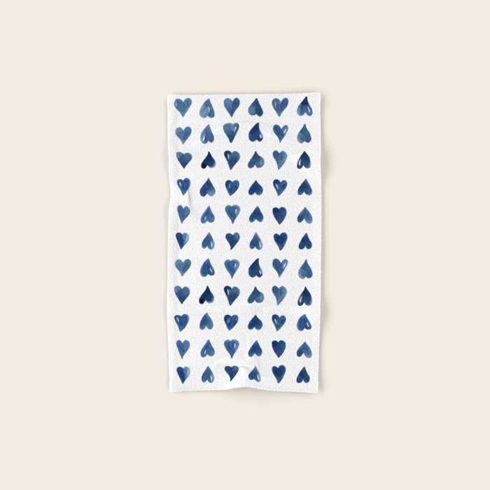 Hearts Watercolor Pattern Bath Towel Gallery Image 1