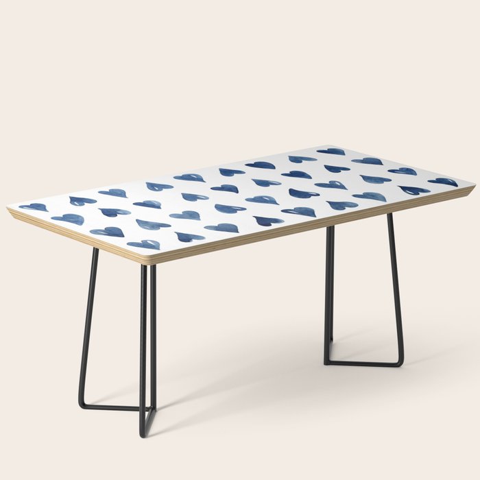 Hearts Watercolor Pattern Coffee Table Gallery Image 1