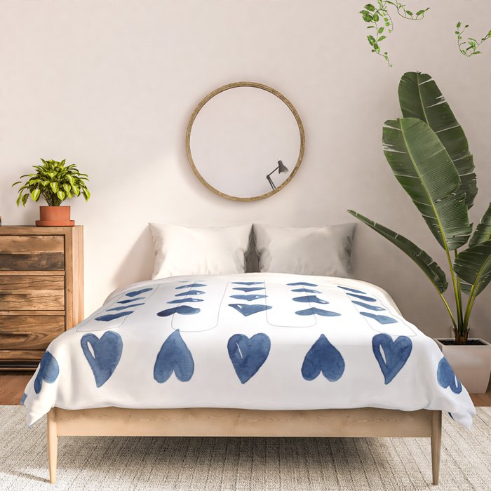 Hearts Watercolor Pattern Comforter Gallery Image 3