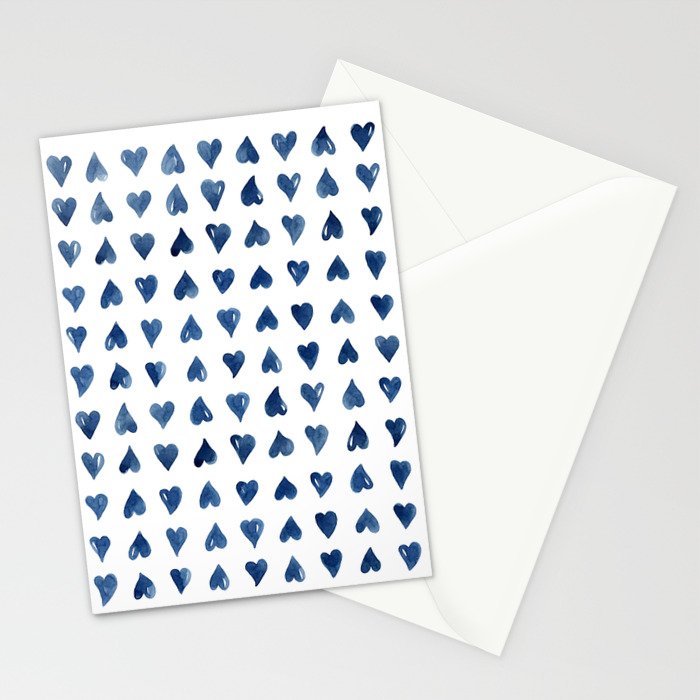Hearts Watercolor Pattern Stationery Card Gallery Image 2