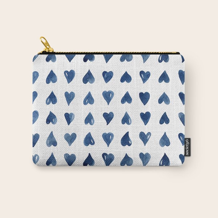 Hearts Watercolor Pattern Carry All Pouch Gallery Image 1