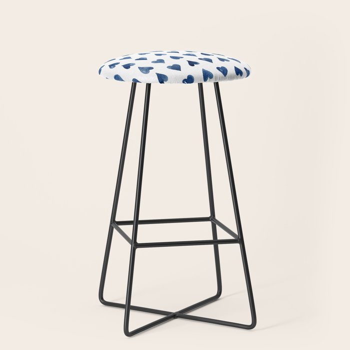 Hearts Watercolor Pattern Stool Gallery Image 1