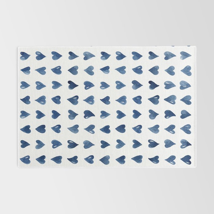 Hearts Watercolor Pattern Rug Gallery Image 2