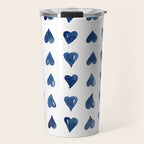 Hearts Watercolor Pattern Travel Mug Gallery Image 1