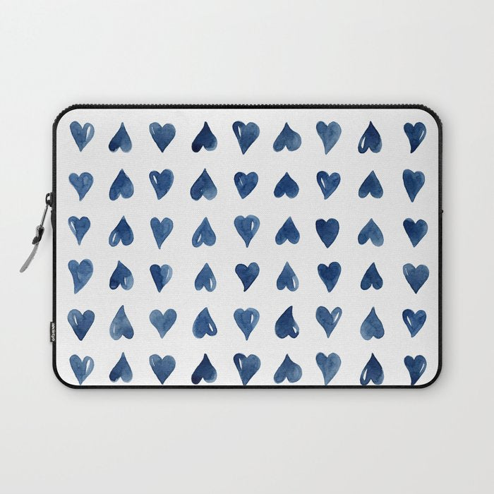 Hearts Watercolor Pattern Laptop Sleeve Gallery Image 1