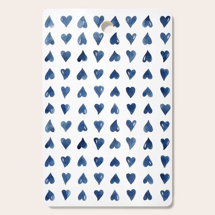 Hearts Watercolor Pattern Cutting Board Gallery Image 1