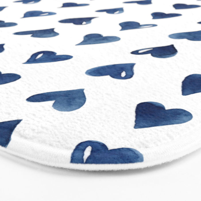 Hearts Watercolor Pattern Bath Mat Gallery Image 3