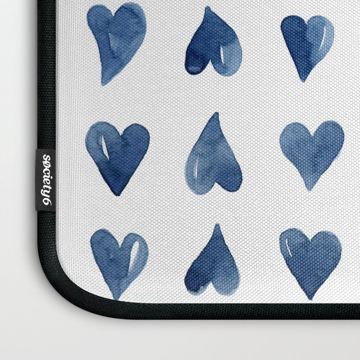 Hearts Watercolor Pattern Laptop Sleeve Gallery Image 3
