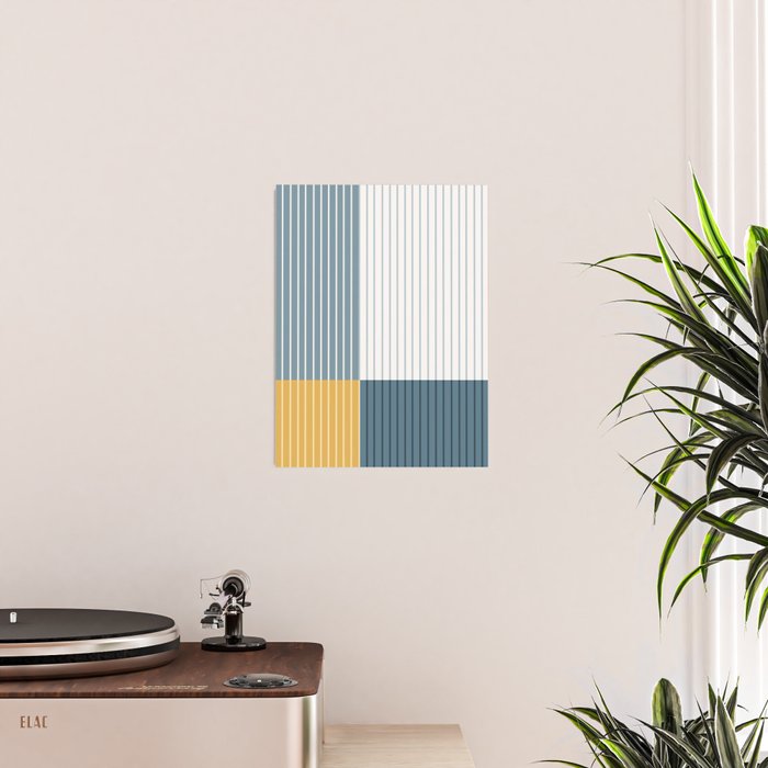 Color Block Line Abstract LXVIII Beachy Coastal Poster Gallery Image 2