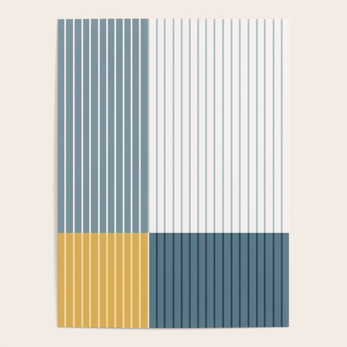 Color Block Line Abstract LXVIII Beachy Coastal Poster Gallery Image 4