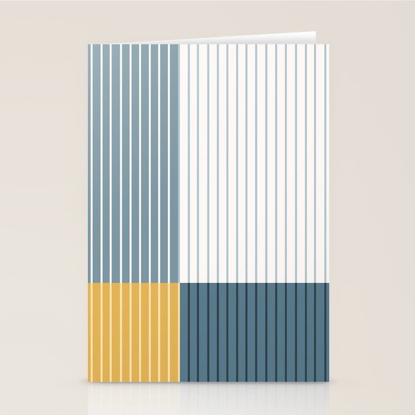 Color Block Line Abstract LXVIII Beachy Coastal Stationery Card Gallery Image 2