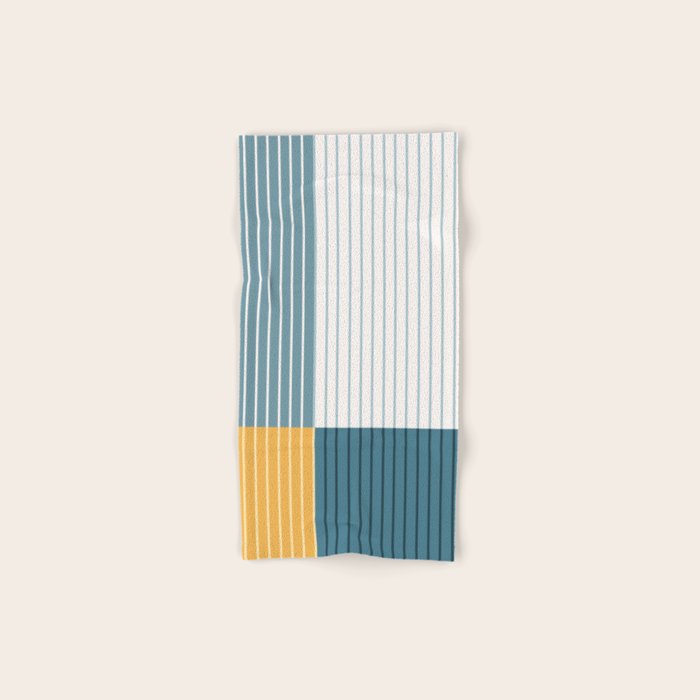 Color Block Line Abstract LXVIII Beachy Coastal Bath Towel Gallery Image 1