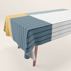 Color Block Line Abstract LXVIII Beachy Coastal Tablecloth Gallery Image 1