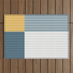 Color Block Line Abstract LXVIII Beachy Coastal Outdoor Rug Gallery Image 1