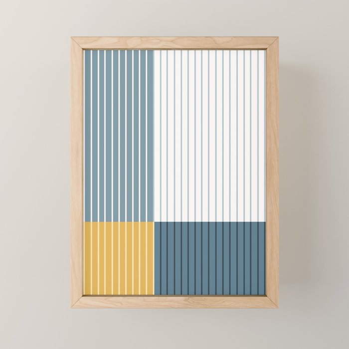 Color Block Line Abstract LXVIII Beachy Coastal Mini Art Print Gallery Image 1