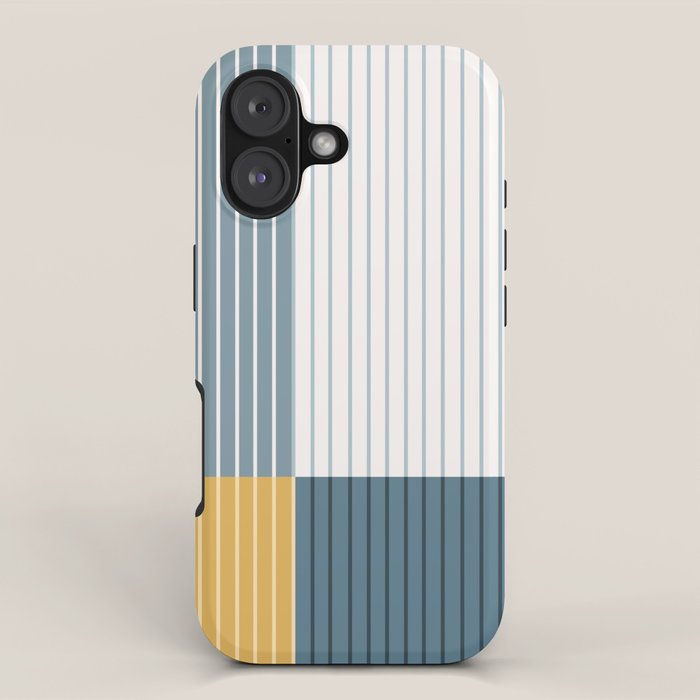Color Block Line Abstract LXVIII Beachy Coastal iPhone Case Gallery Image 1