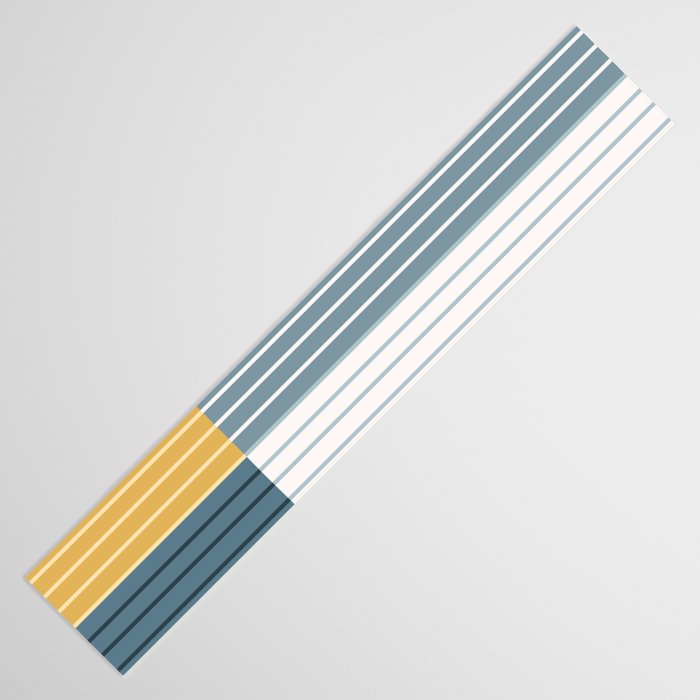 Color Block Line Abstract LXVIII Beachy Coastal Table Runner Gallery Image 3