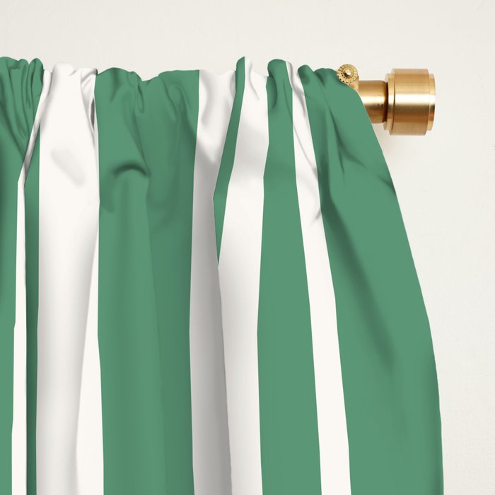Classic Stripes XXXIX - Kelly Green Window Curtain Gallery Image 2