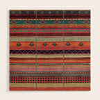 Oriental Traditional Rug Artwork Design C13 Wood Wall Art Gallery Image 1