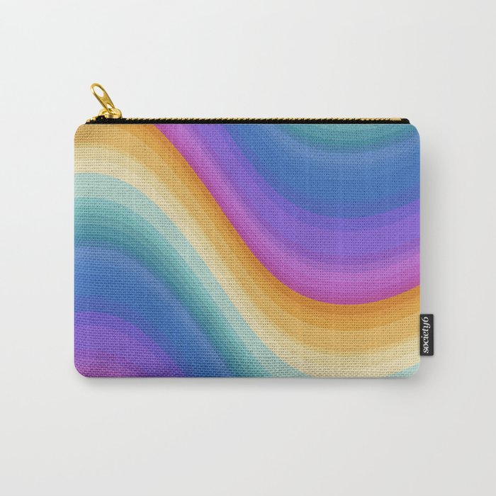 Wavy Stripes XVI - Ombre Rainbow Carry All Pouch Gallery Image 1