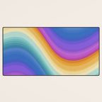 Wavy Stripes XVI - Ombre Rainbow Desk Mat Gallery Image 3