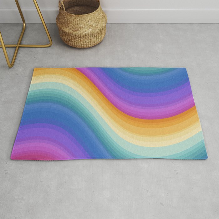 Wavy Stripes XVI - Ombre Rainbow Rug Gallery Image 1