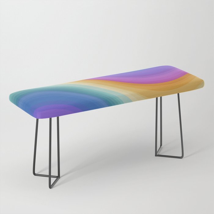 Wavy Stripes XVI - Ombre Rainbow Bench Gallery Image 1