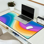 Wavy Stripes XVI - Ombre Rainbow Desk Mat Gallery Image 2